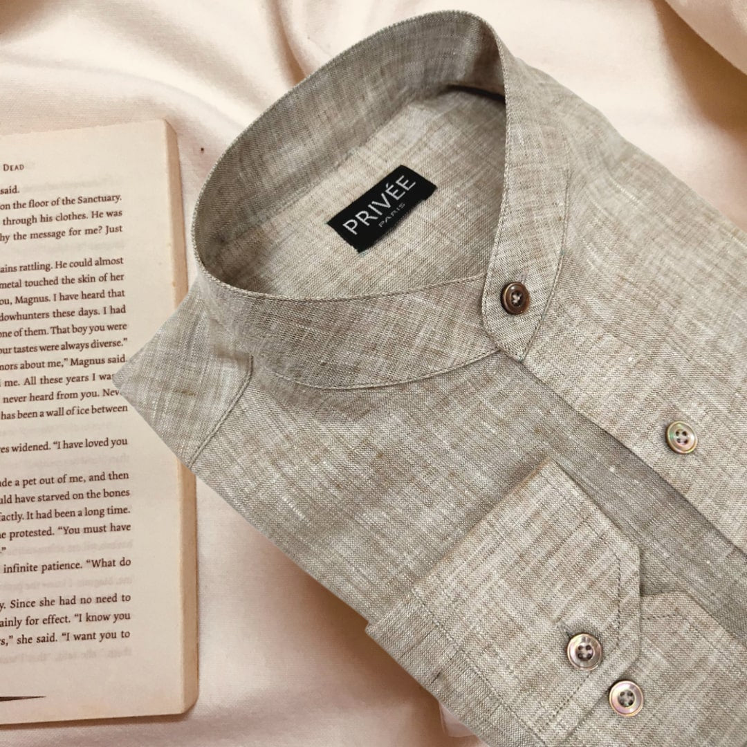 beige irish linen shirt India