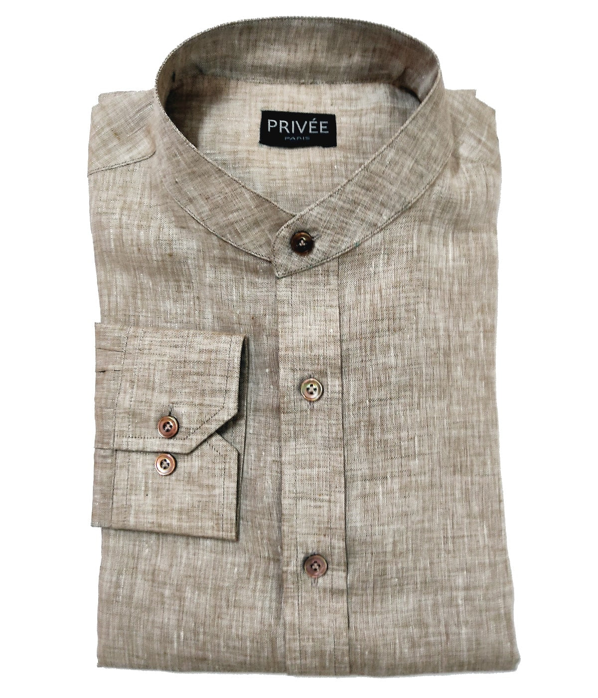 Privee Paris beige irish linen shirt