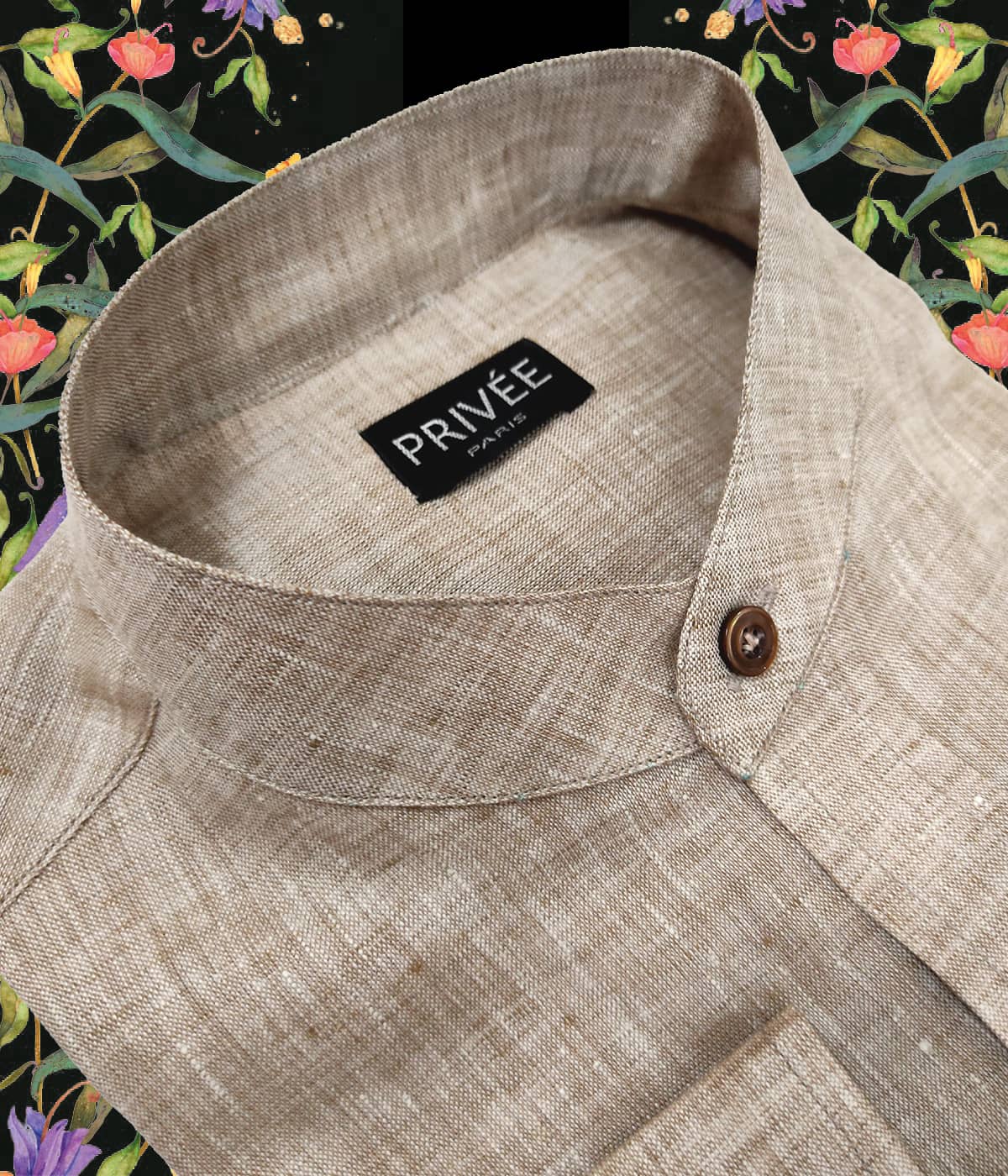 beige irish linen shirt