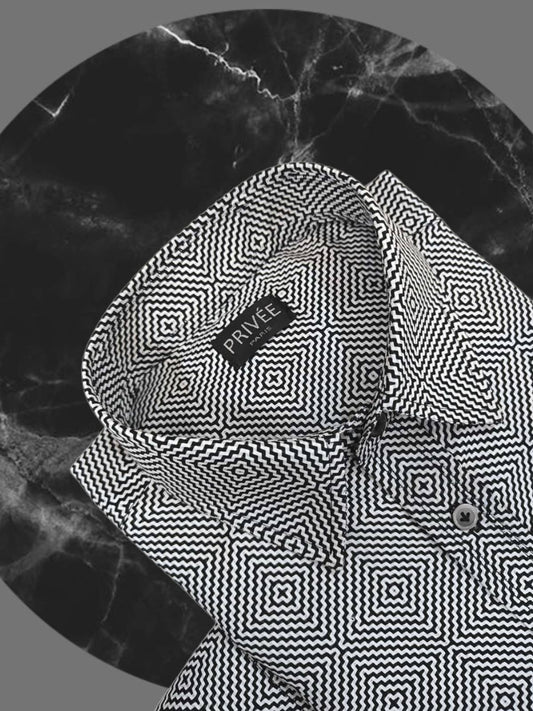 Black Grey Zigzag Shirts Privee Paris