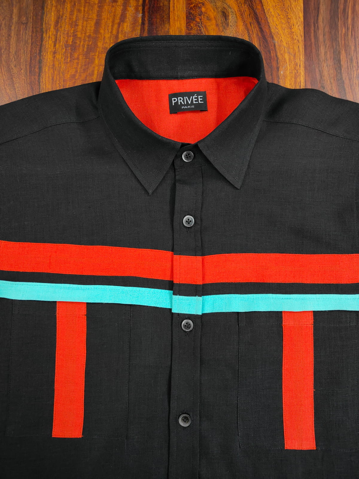 Resort Collection - Black Linen Designer Shirt