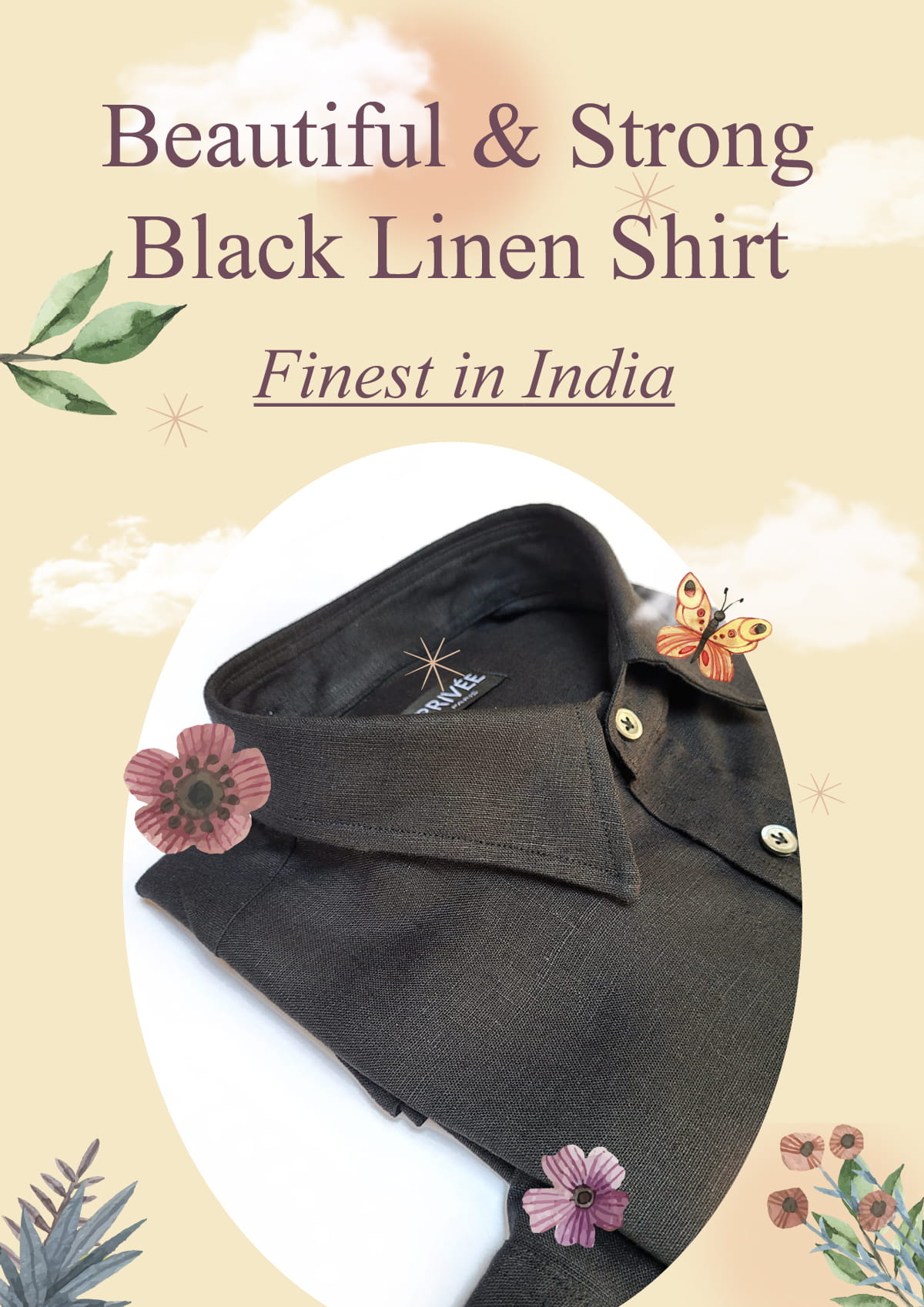 Privee Paris Black Linen Shirt