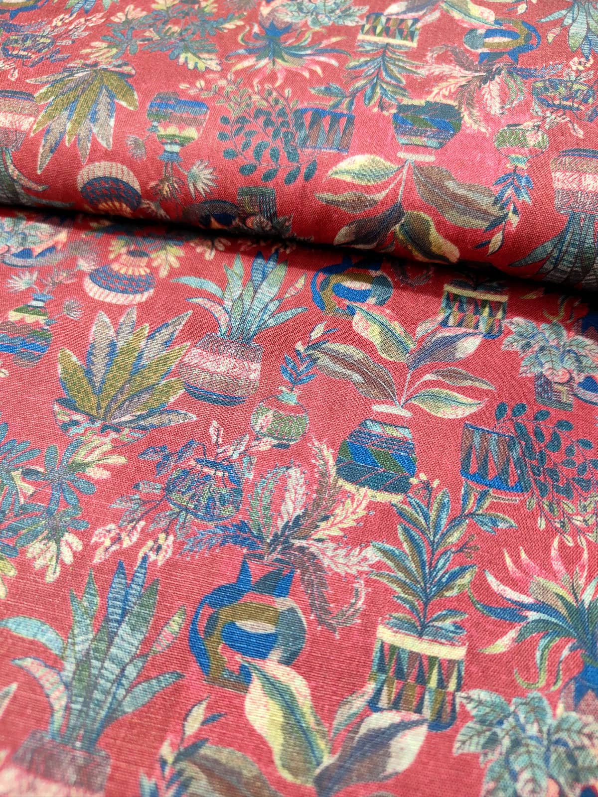 Bright Maroon Tropical Print Shirt