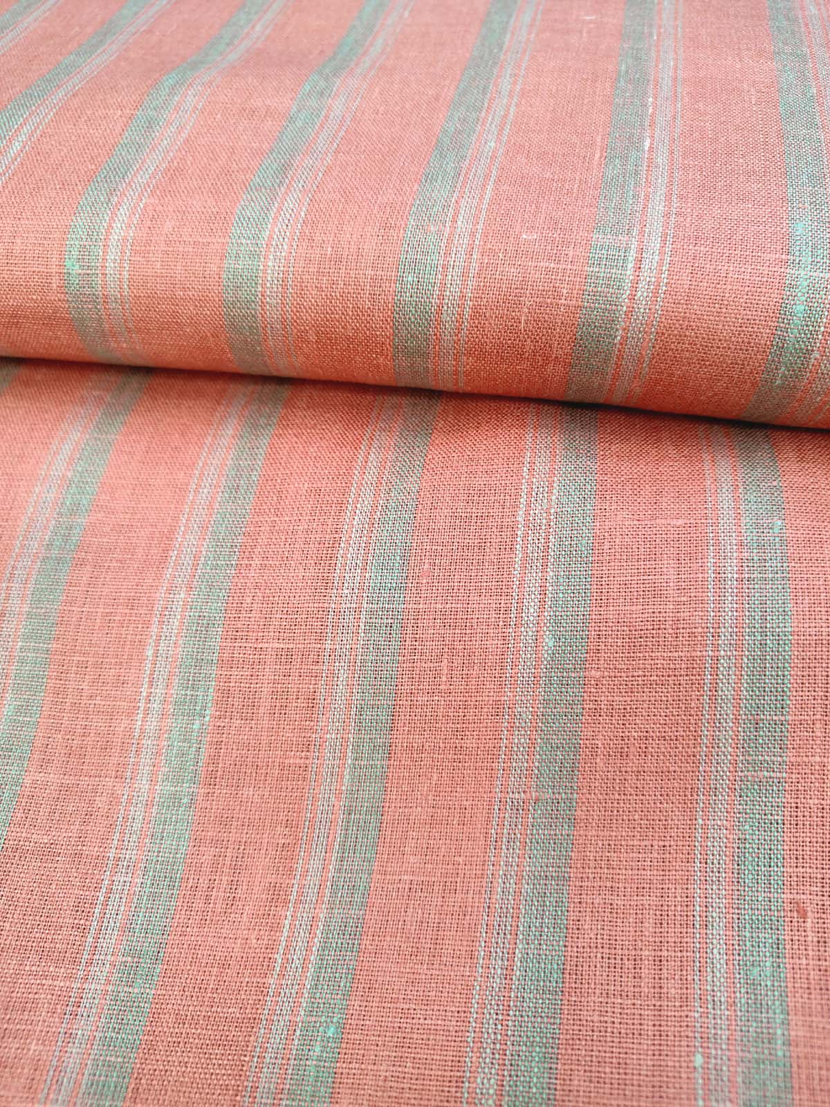 Coral Stripe Linen Shirts