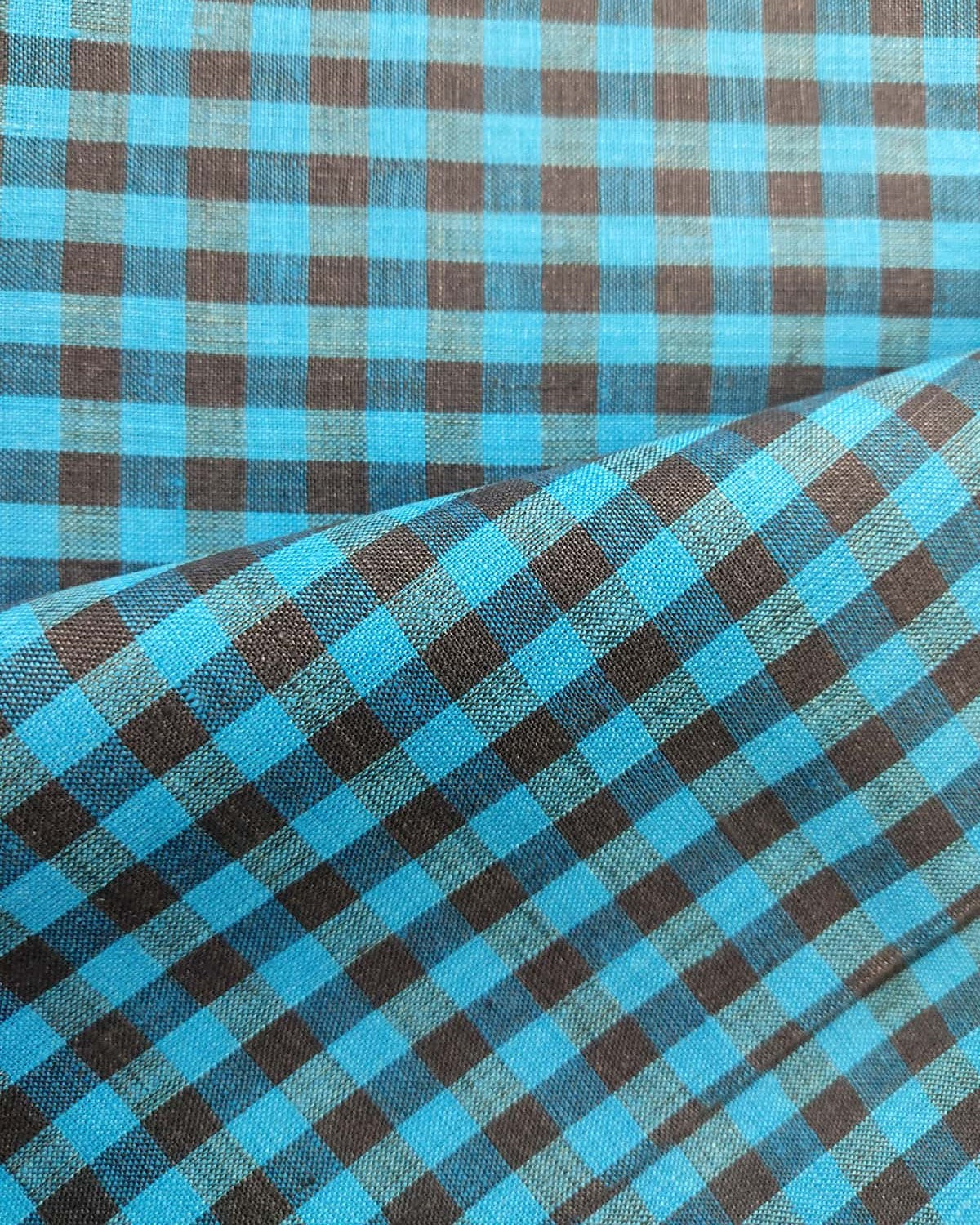Crimson Blue Check Linen Shirts