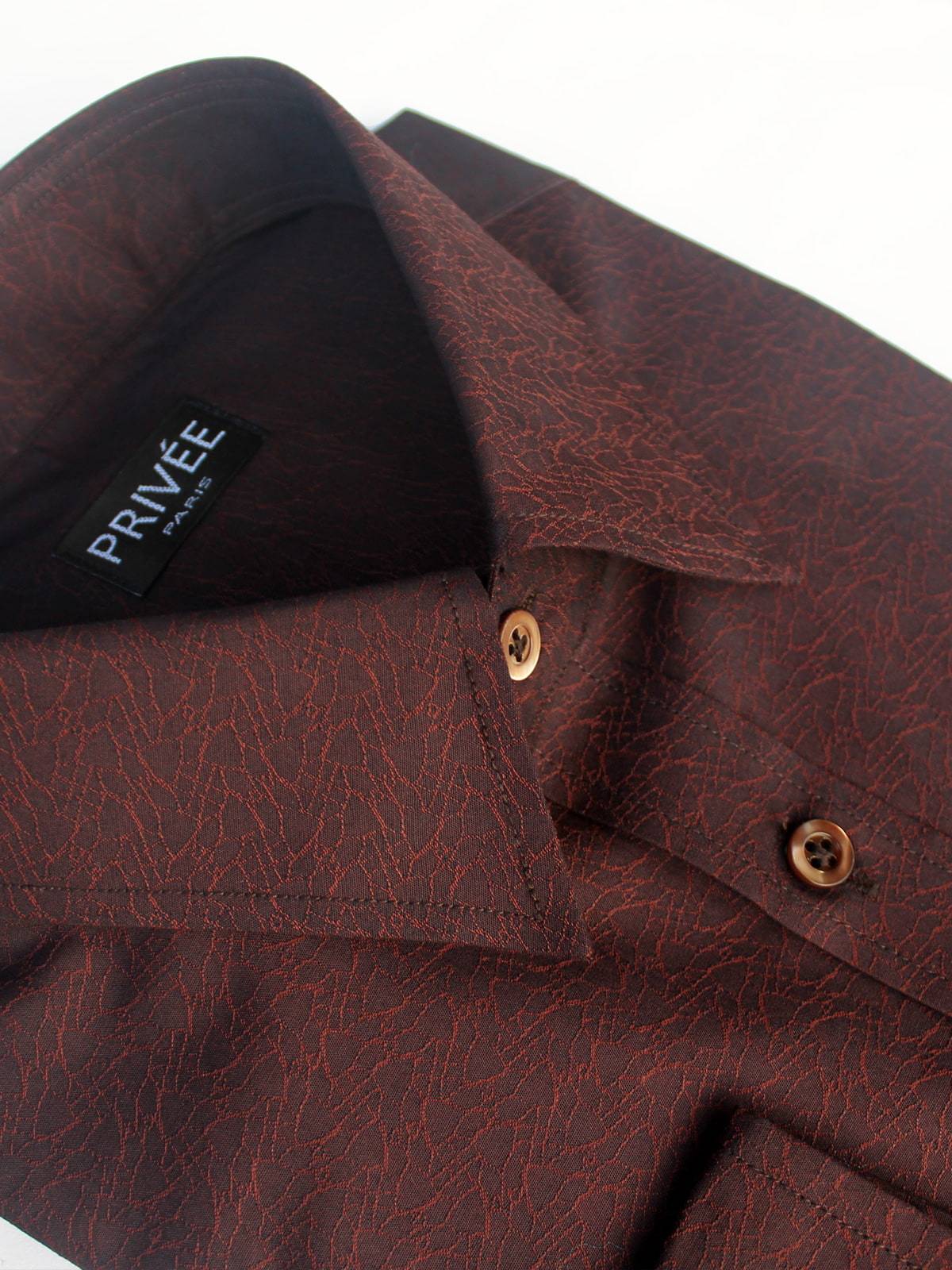 Dark Brown Party Wear Shirt for Men | Privee Paris Dark Brown Party Wear Shirt for Men | Privee Paris