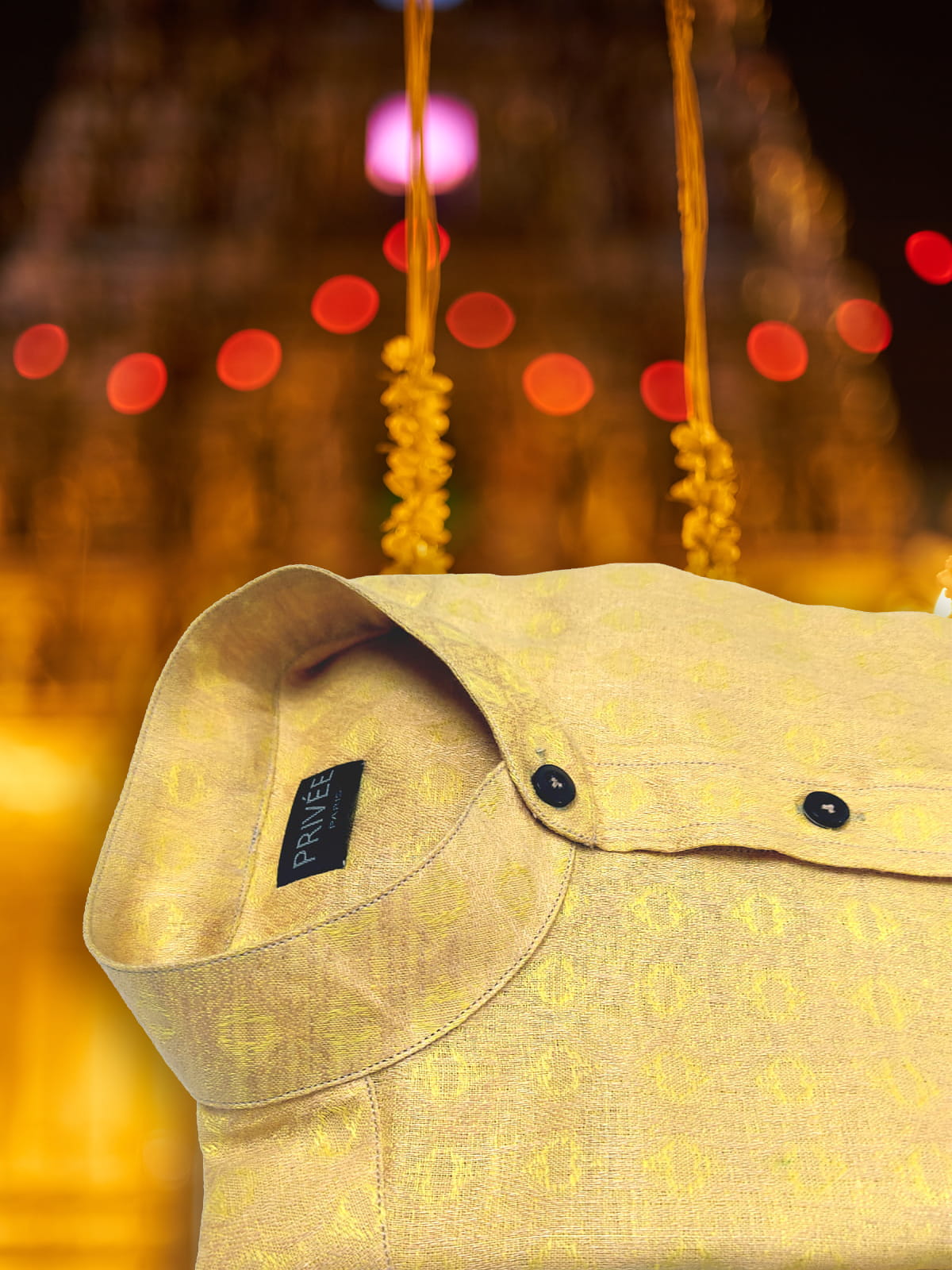 Golden Yellow Linen Shirt India