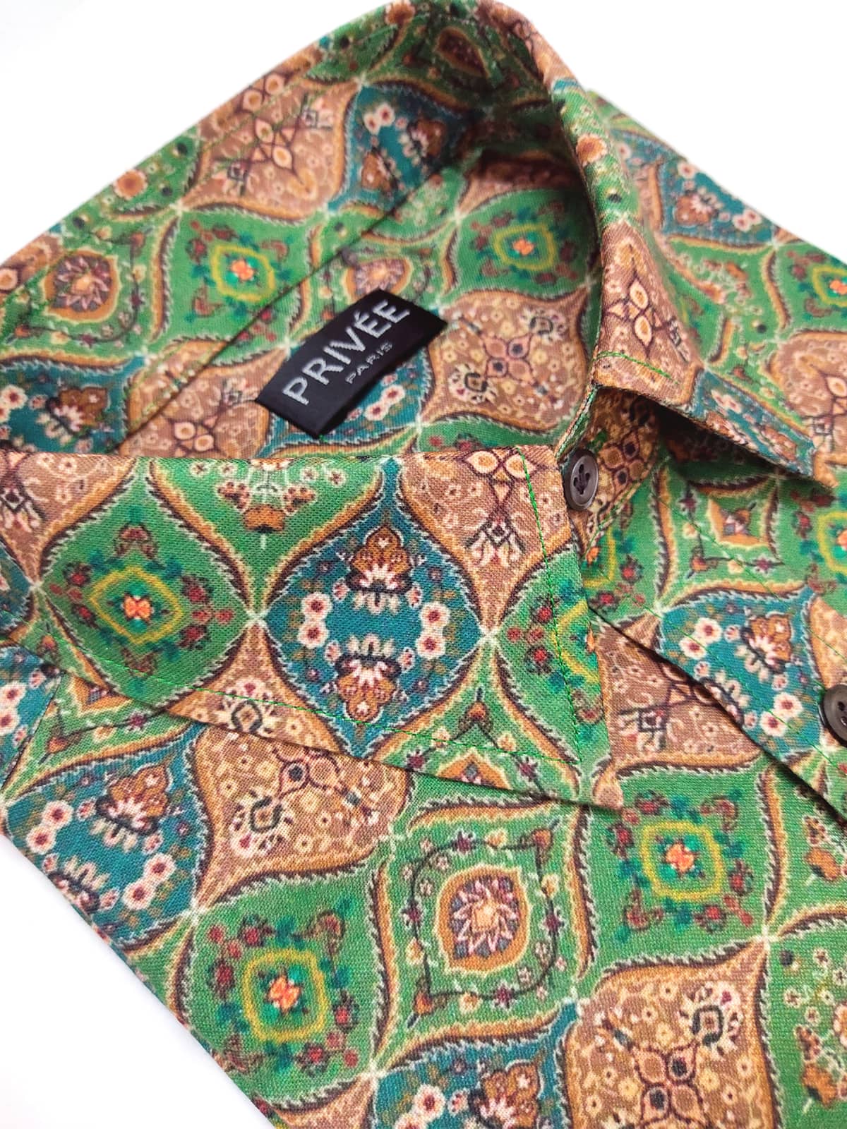 Green Designer Print Shirt (For Mehndi Ceremony) India