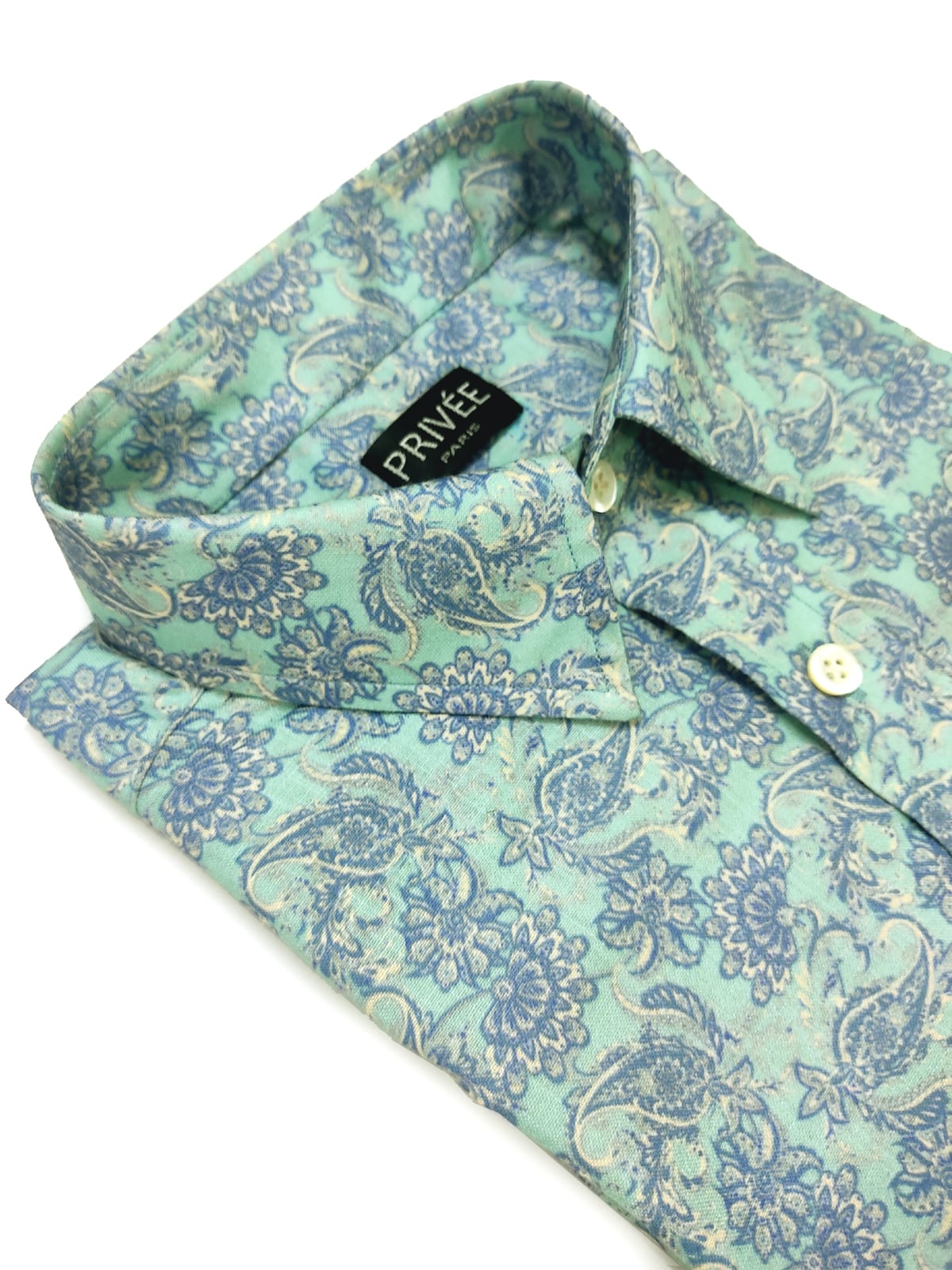 Aqua Floral Print Shirts