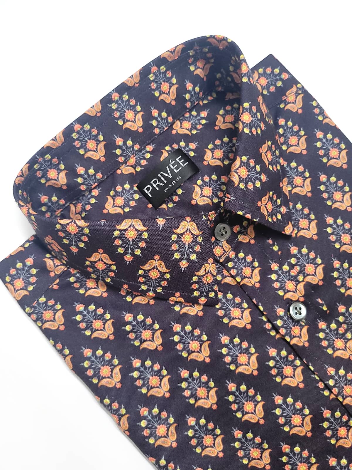 Majestic Collection Floral Black Print Shirt