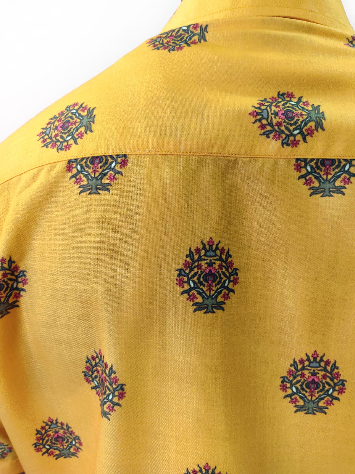 Majestic Collection Floral Yellow Print Shirt