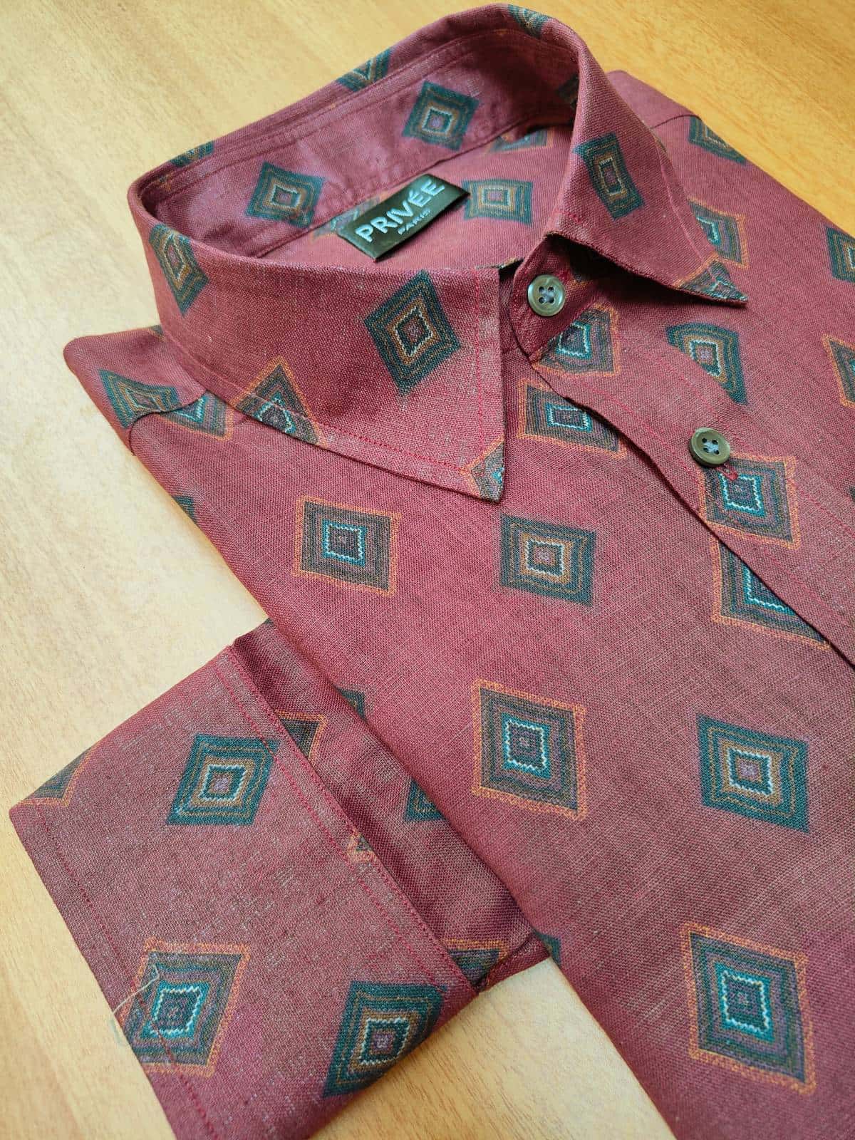 Maroon Designer Linen Shirts India