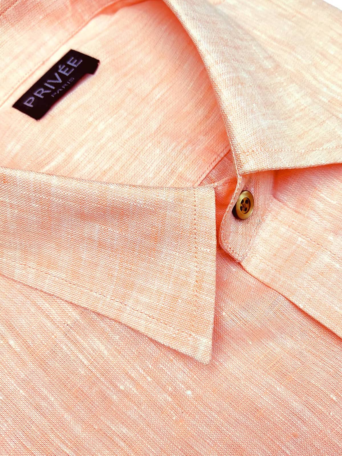Peach Linen Shirts for Men