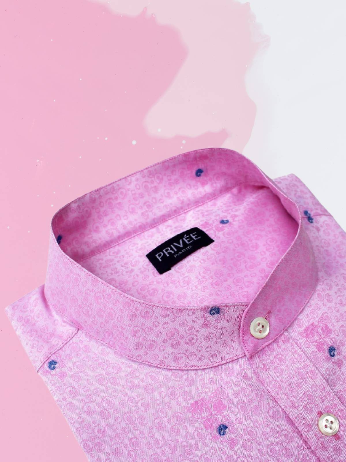 Pink Wedding Shirt India (Jacquard Shirt) Privee Paris