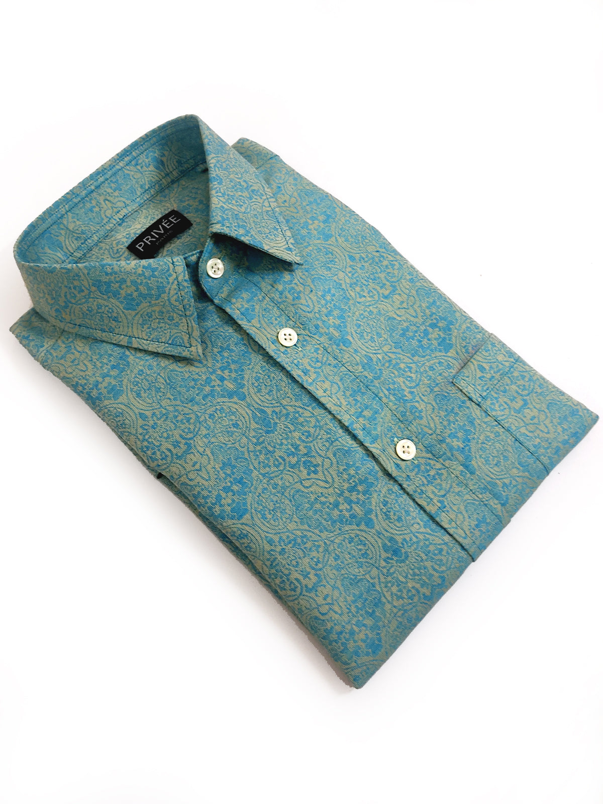 Teal Designer Wedding Shirt