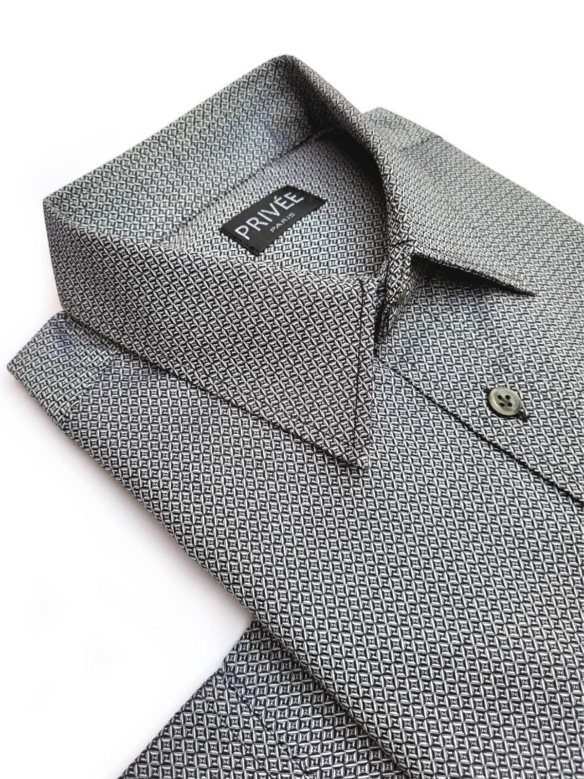 Black Luxury Shirt Diamond Pattern Privee Paris1