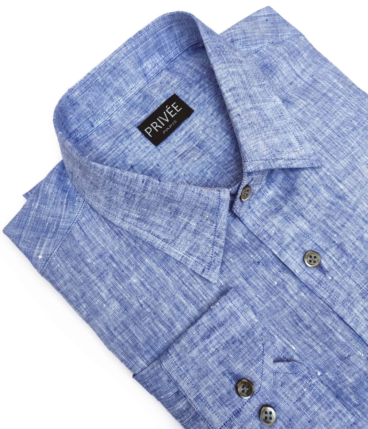Indigo Blue Linen Shirt