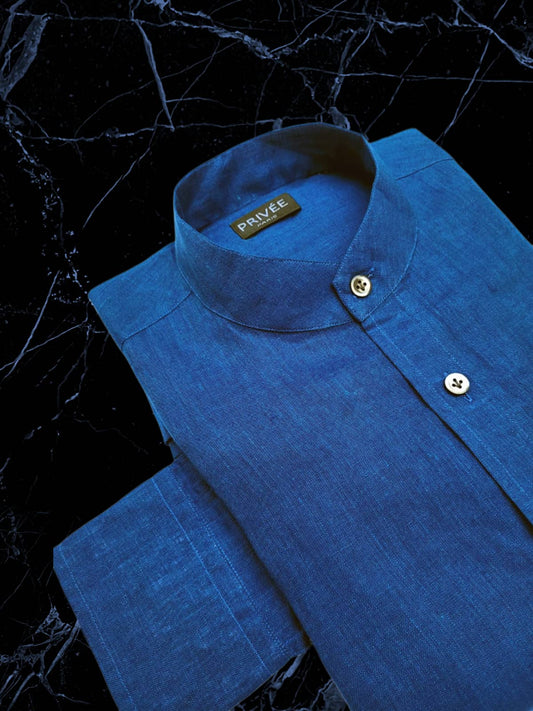 admiral blue linen shirt