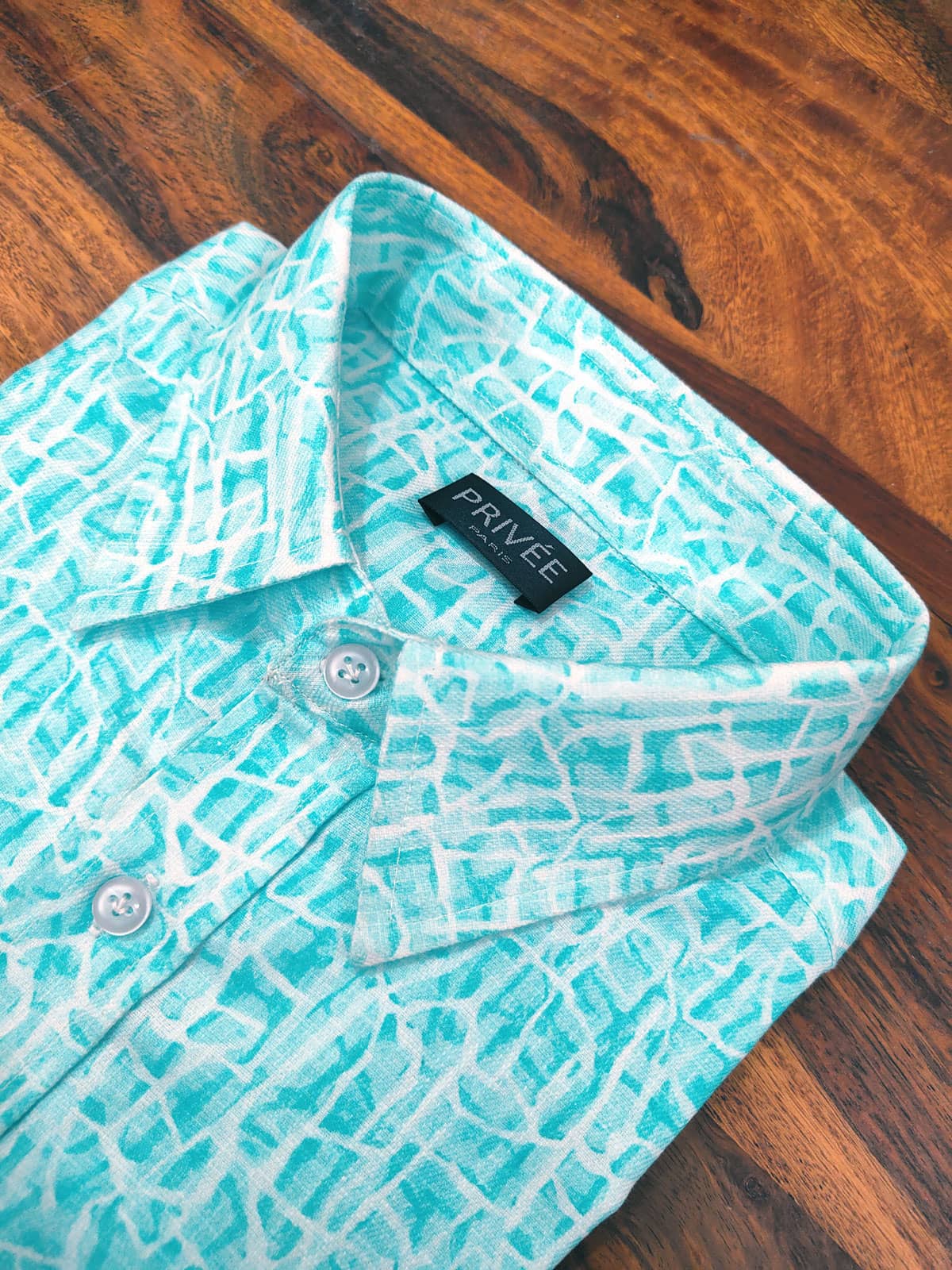 Aqua Splash Print Shirt (Half Sleeve)