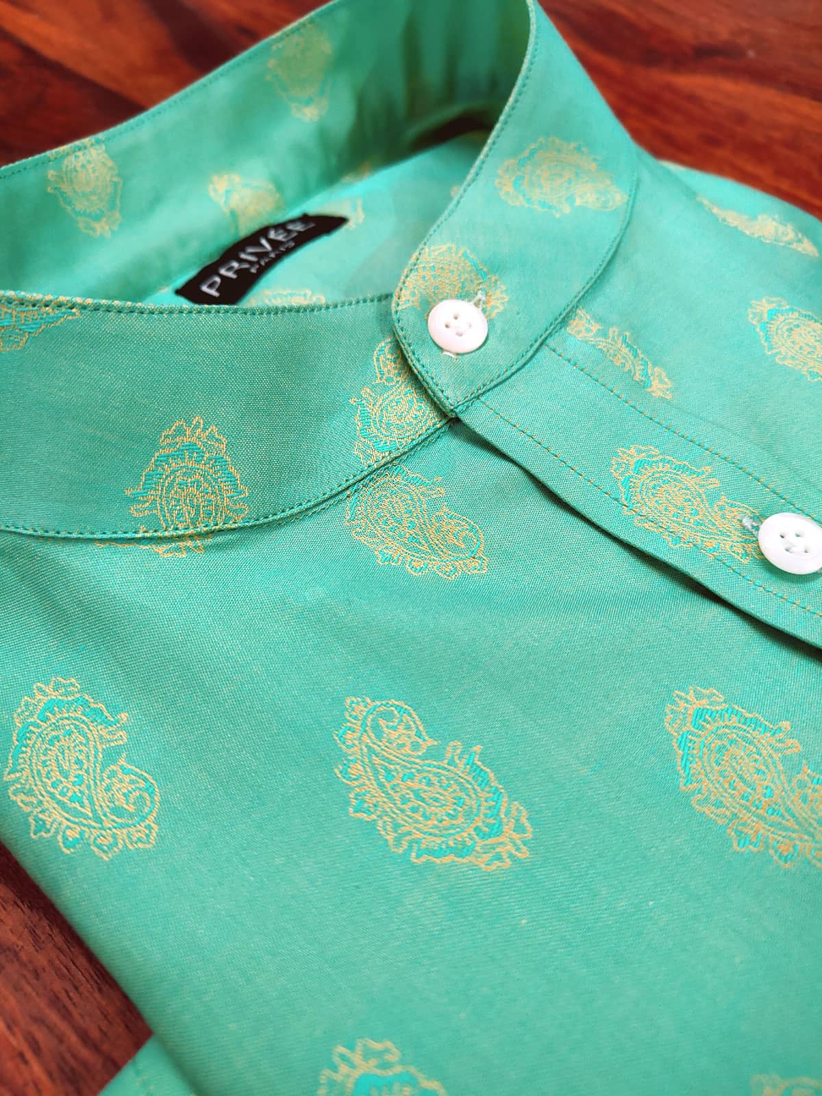 Aquamarine Paisley Wedding Shirts India