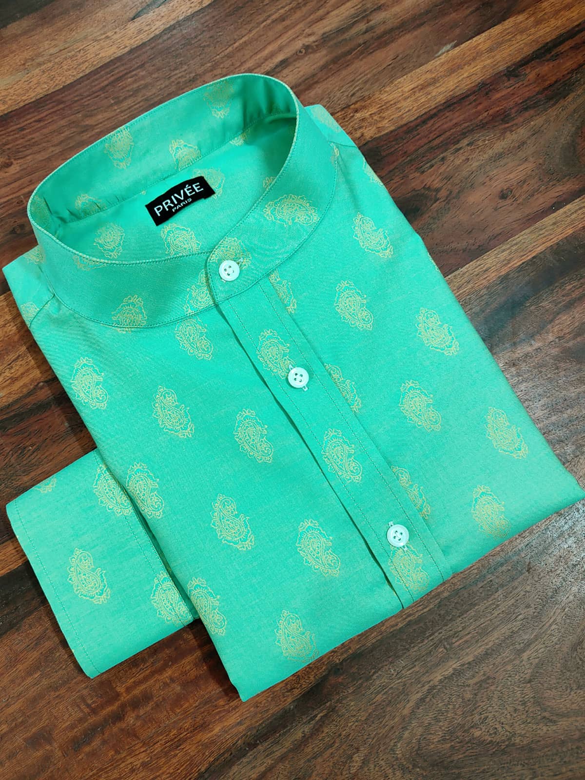 Aquamarine Paisley Wedding Shirts