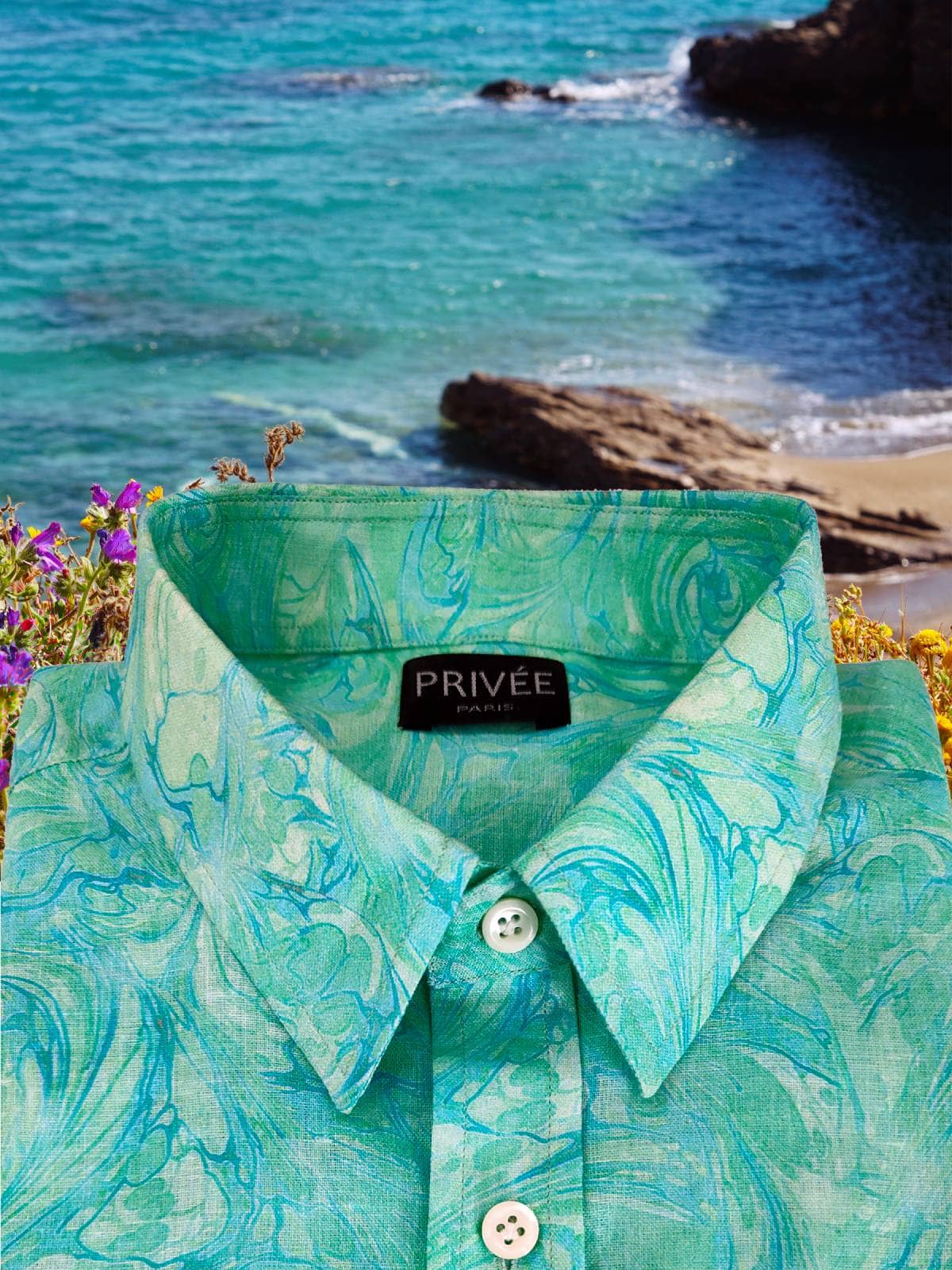 Aquamarine Printed Linen Shirts India