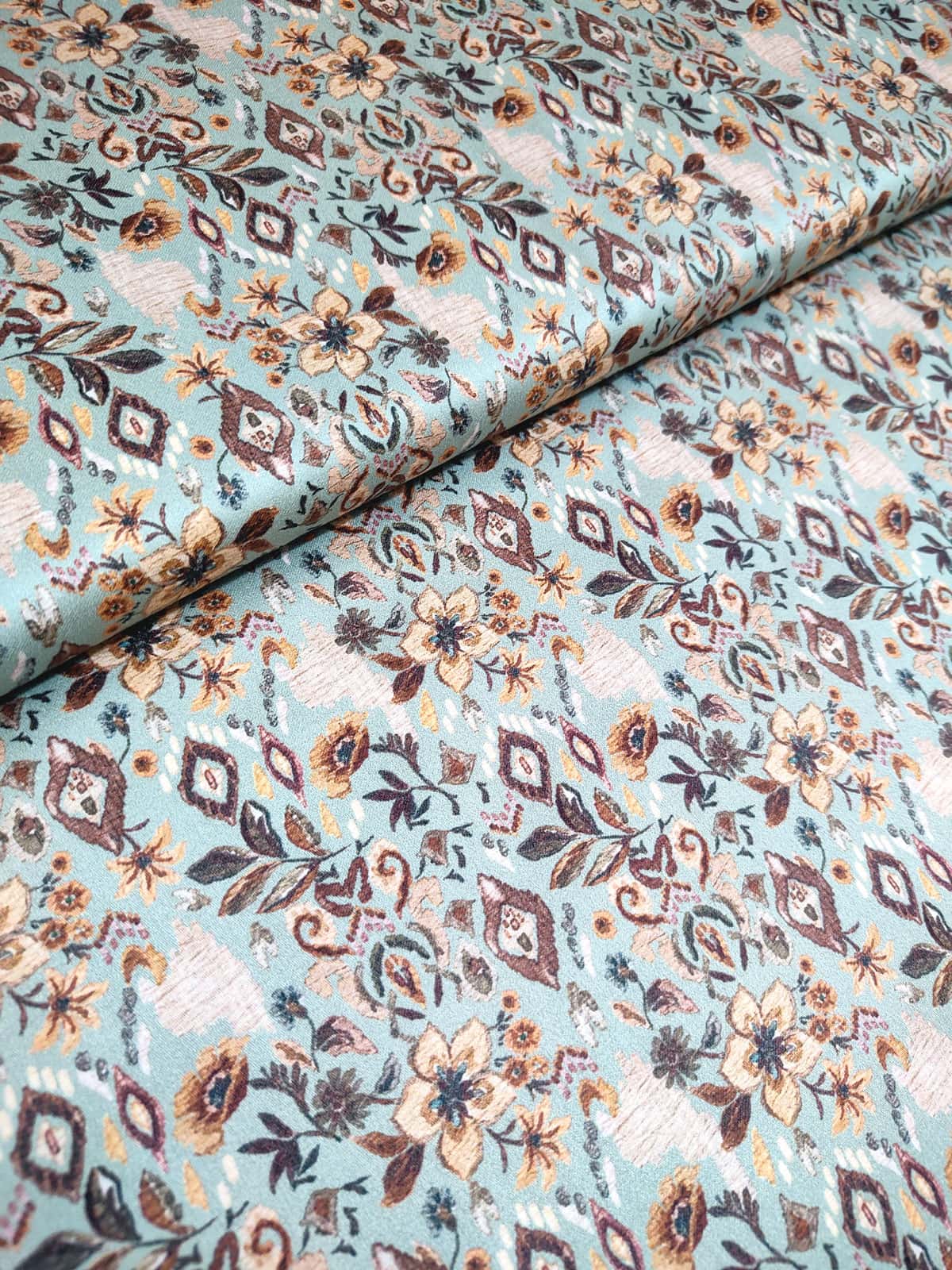 Arctic Blue Vintage Floral Print Shirt
