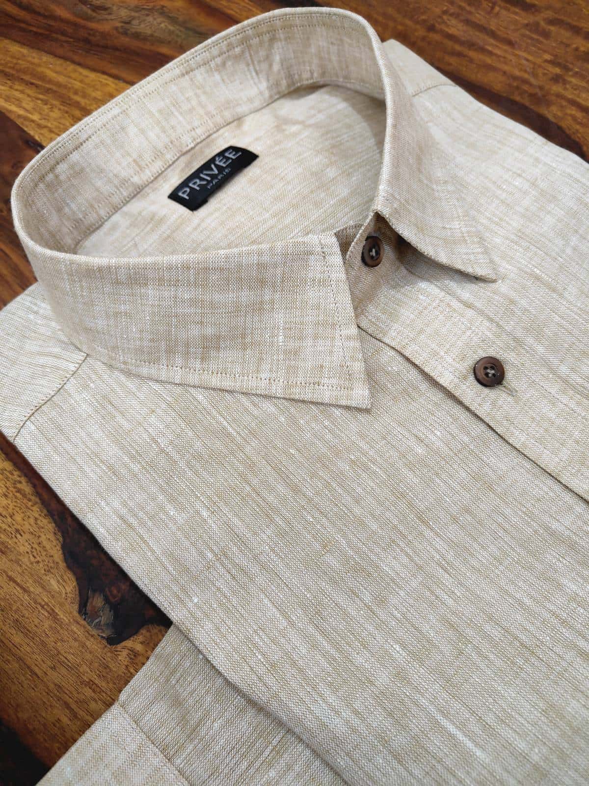 Beige Linen Shirt Priveeparis