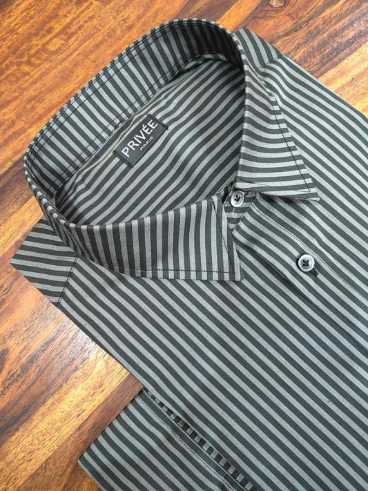 Black Grey Striped Shirt