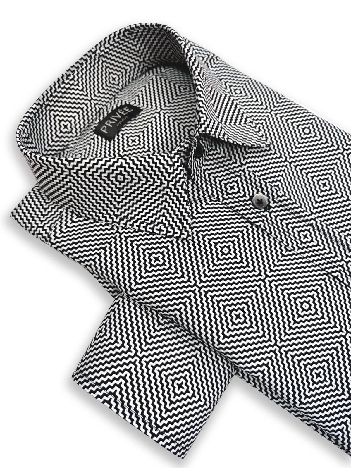 Black Grey Zigzag Shirt Privee Paris