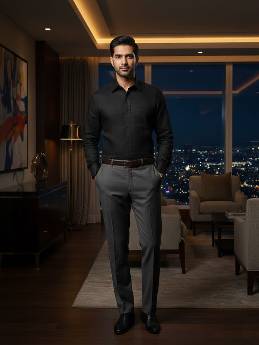 Priveeparis Black Linen Shirt