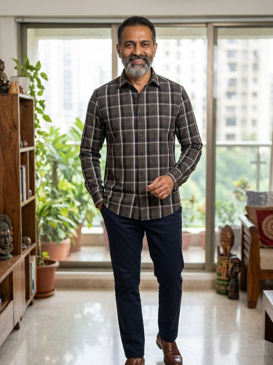 Privee Paris Black White Check Shirt