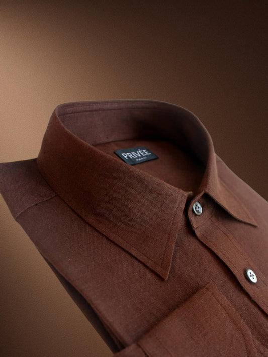 Coffee Brown Linen Shirt