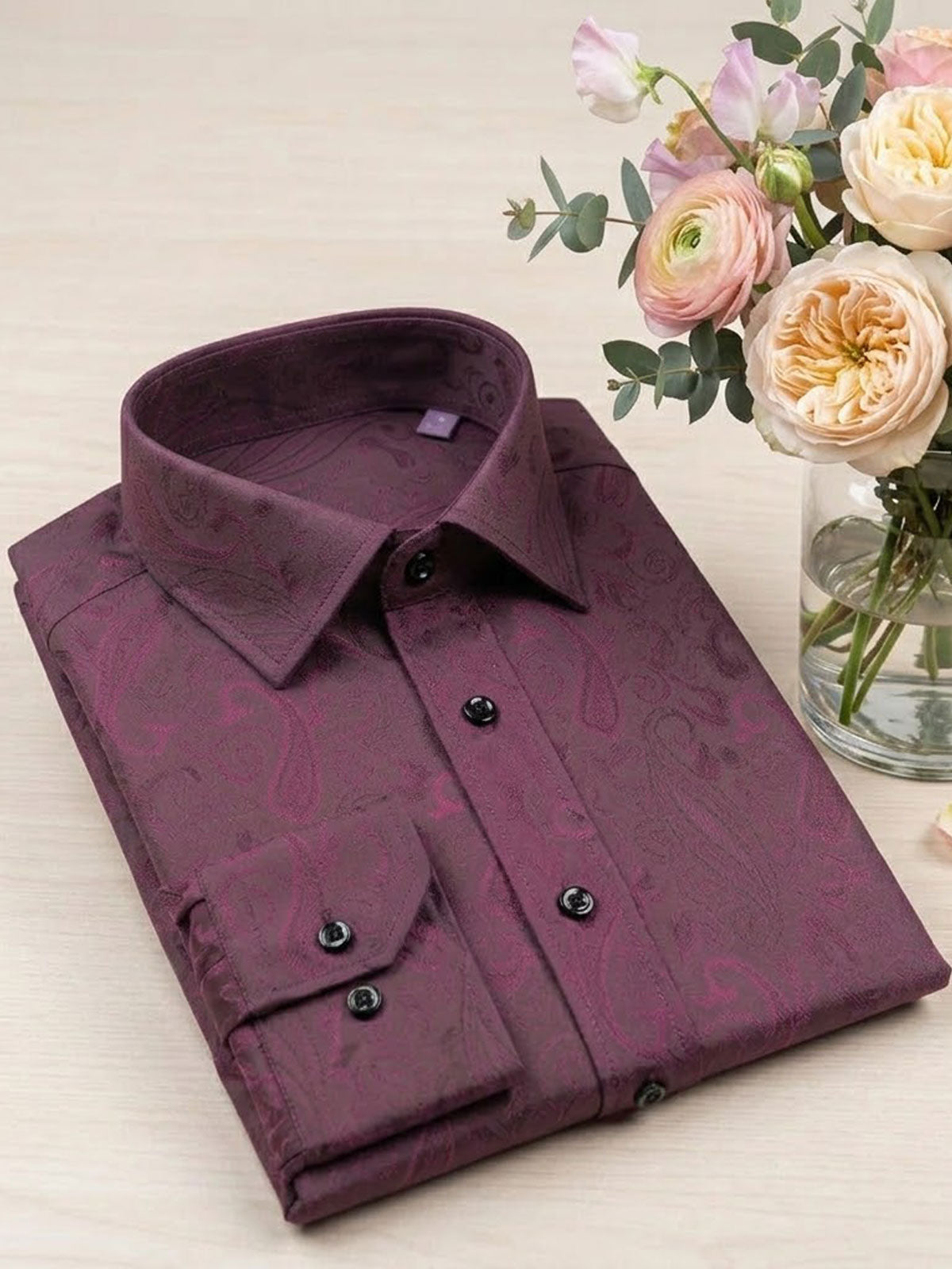Burgundy Wine Wedding Shirt