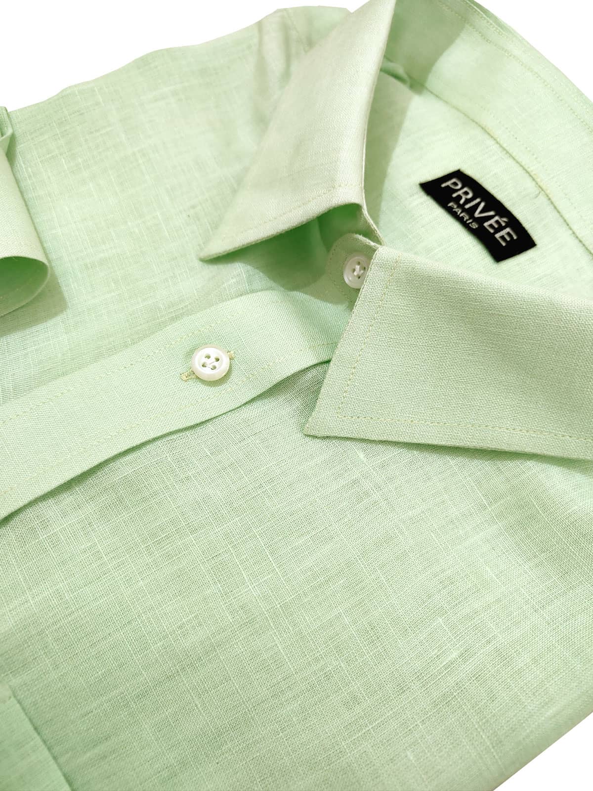 Privee Paris Celery Ice Linen Shirt