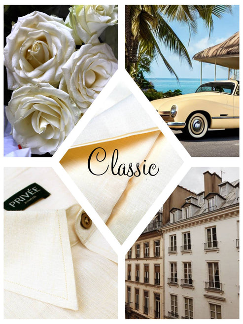 Mens Classic Linen shirt - Cream