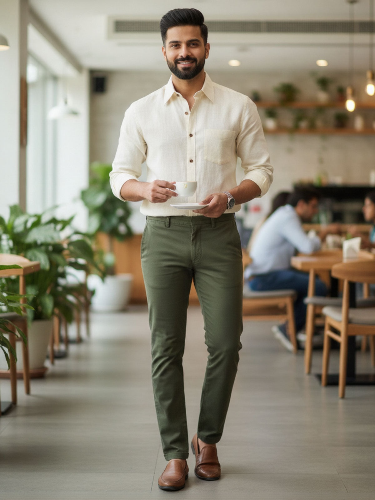 Privee Paris Cream Linen Shirt