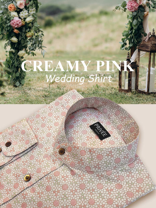 Creamy Pink Wedding Shirt Privee Paris