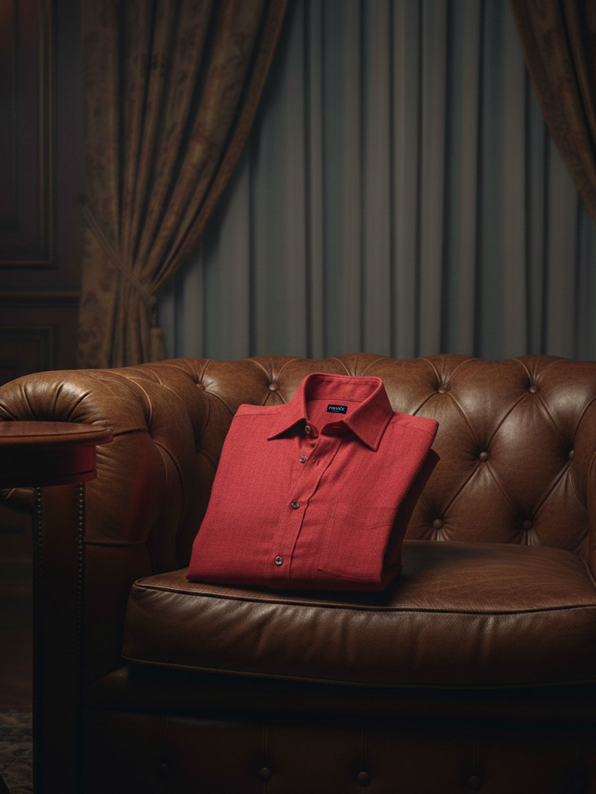 Dark Red Linen Shirt India