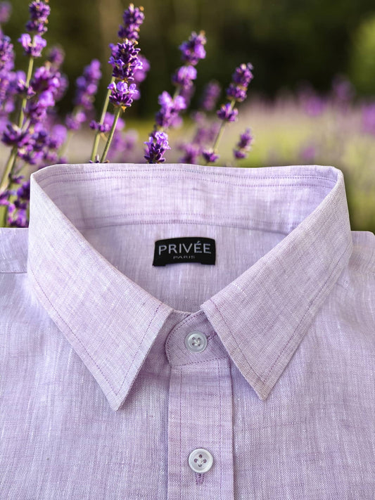 French Lilac Linen Shirts Priveeparis