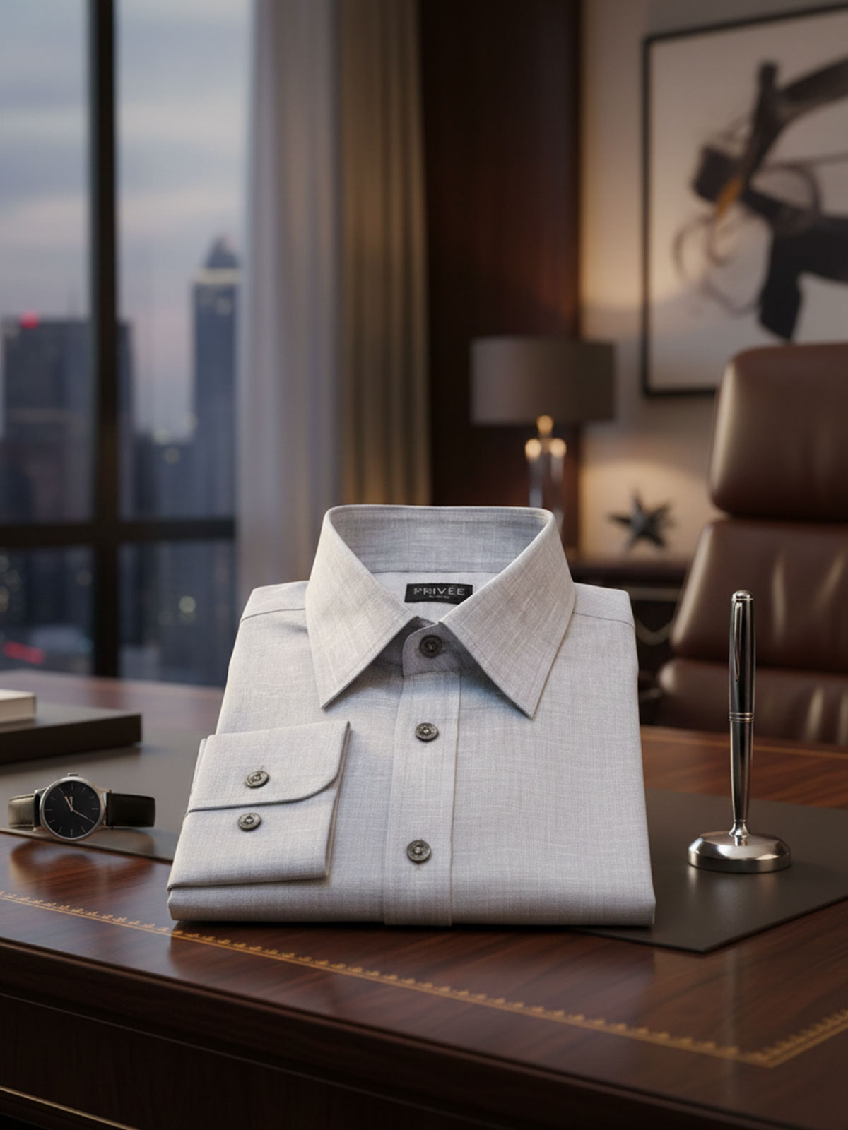 Priveeparis Grey Linen Shirt