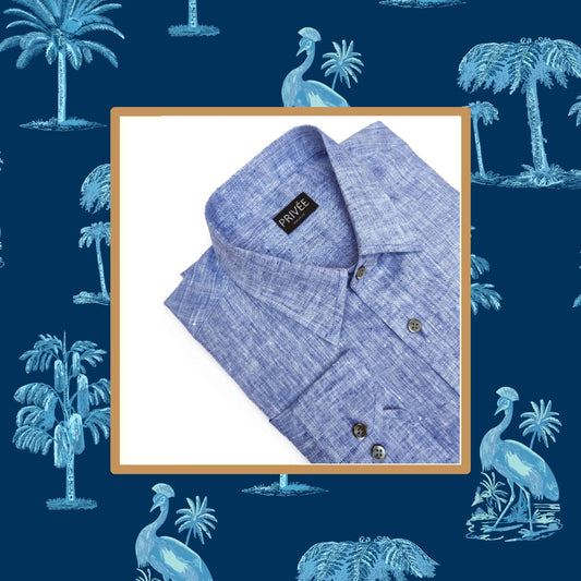 Indigo Blue Linen Shirt India