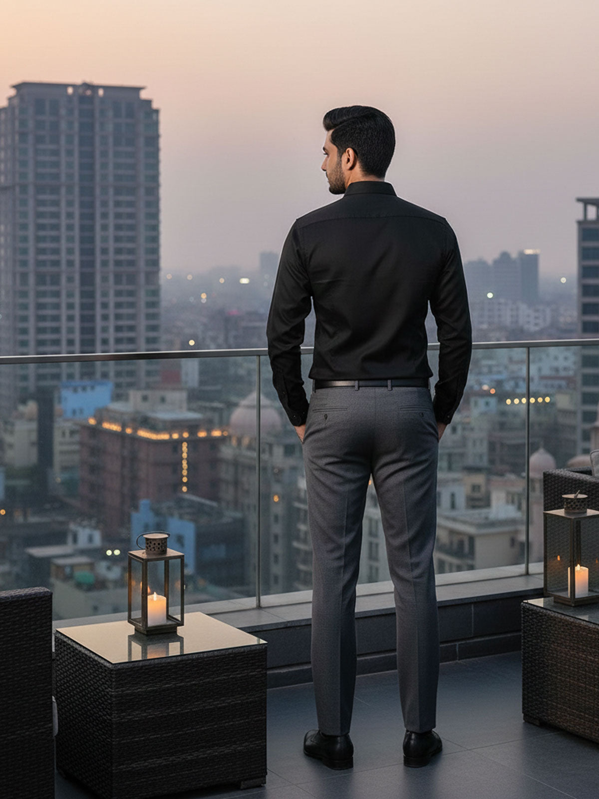 Jet Black Cotton Shirts India