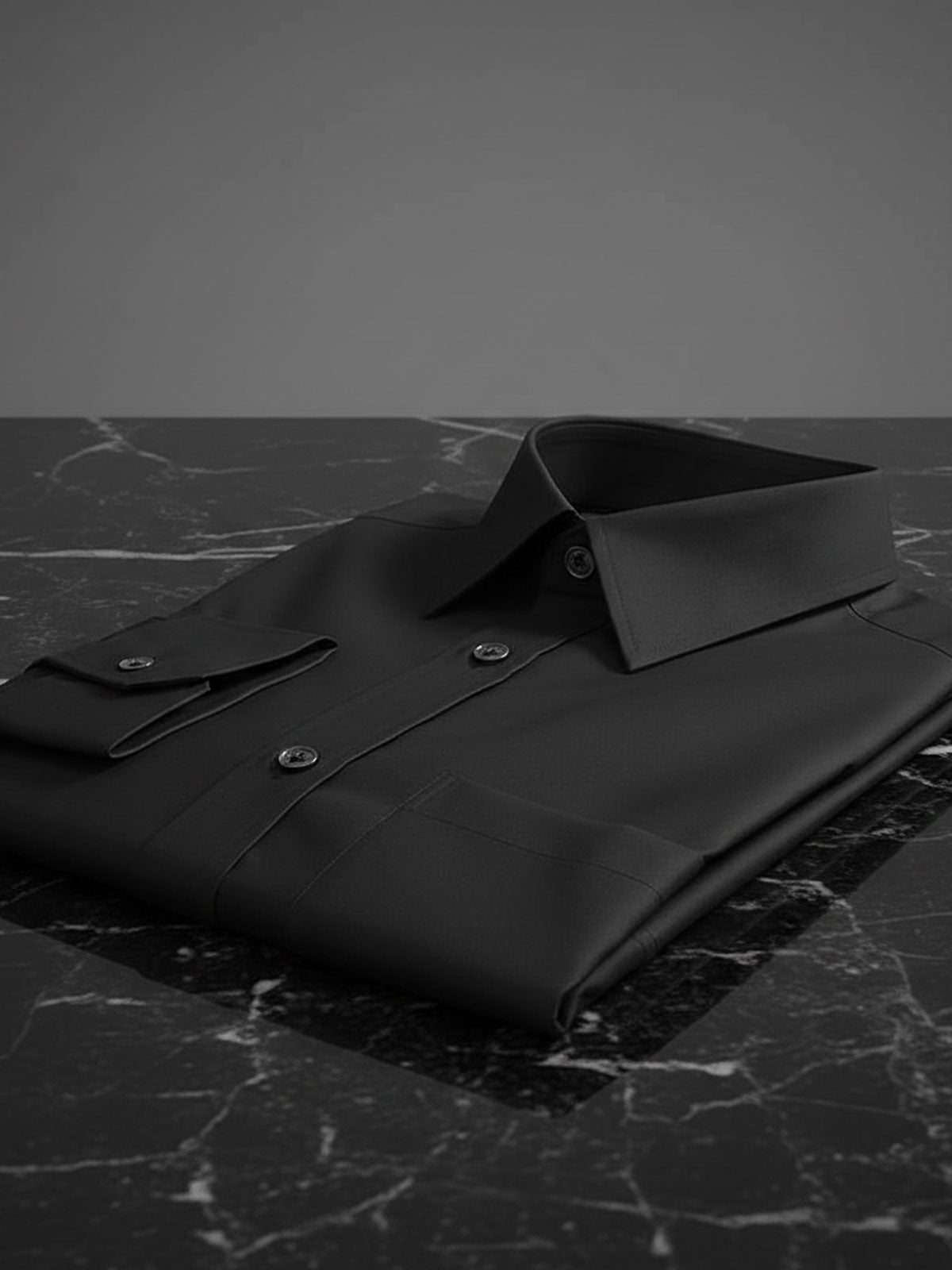 Jet Black Cotton Shirt Priveeparis