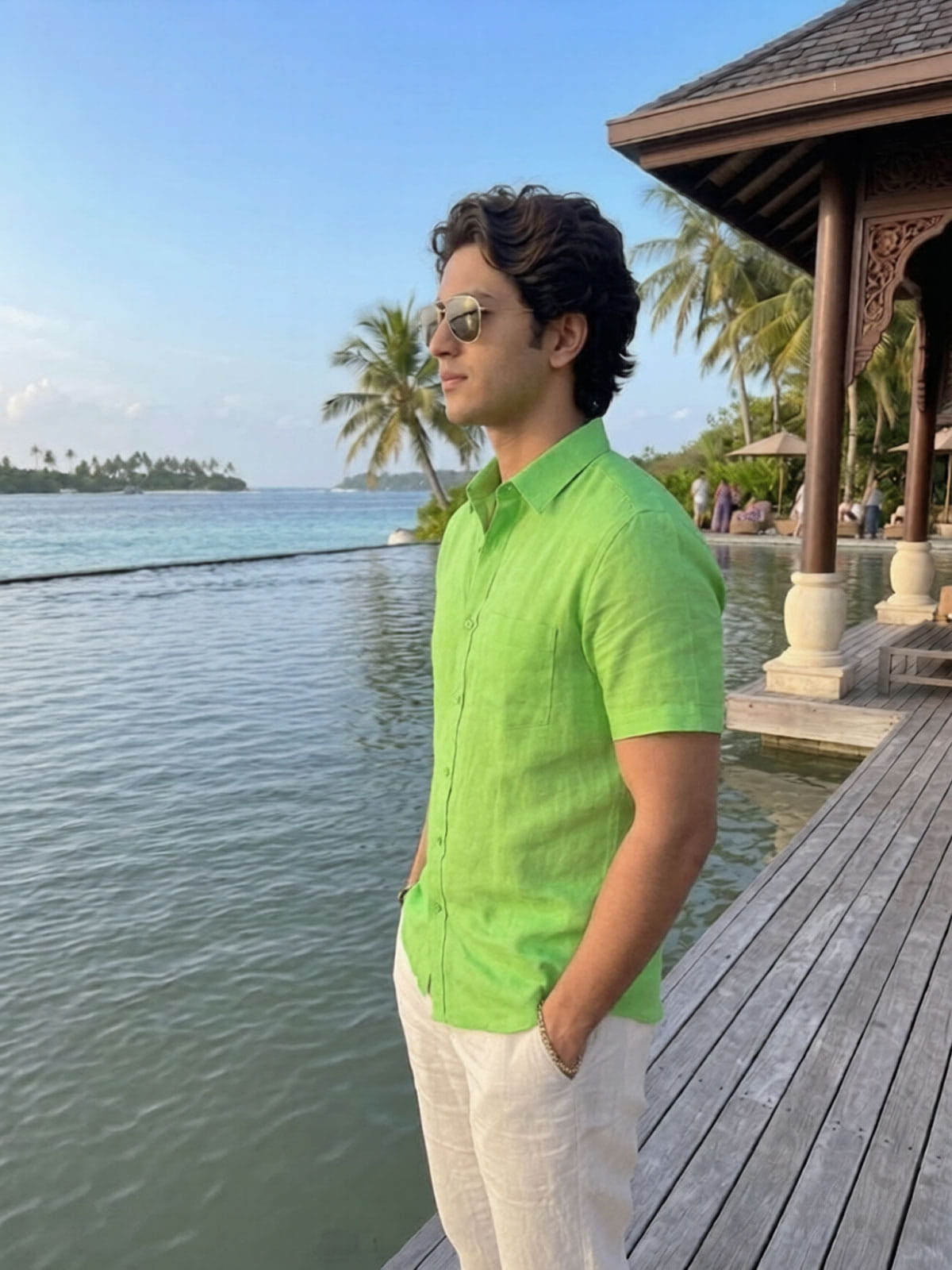 Lime Green Linen Shirt Privee Paris