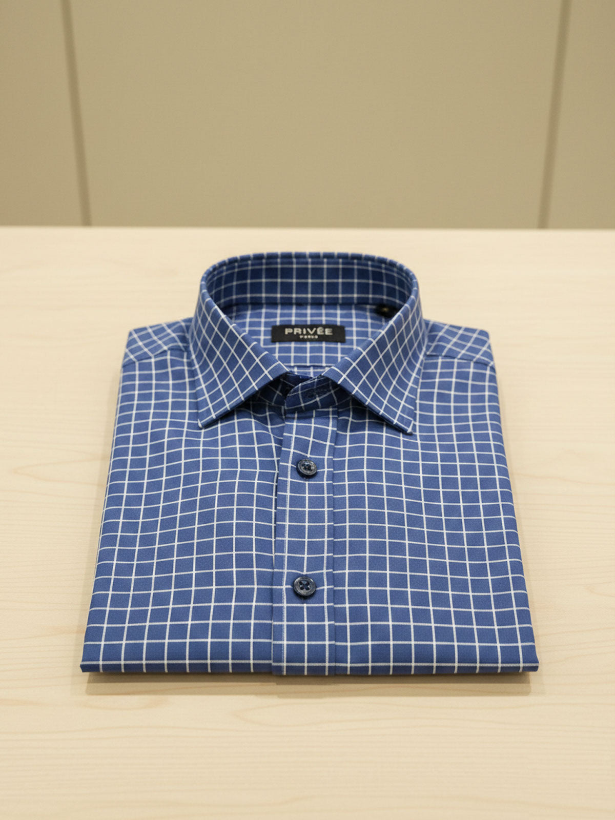 Privee Paris Luxe Blue Check Shirt