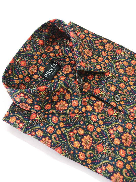 Majestic Collection Floral Green Print Shirt