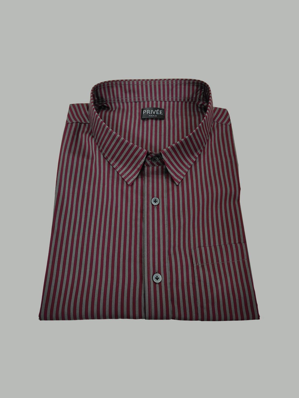 Maroon Grey Striped Shirt India