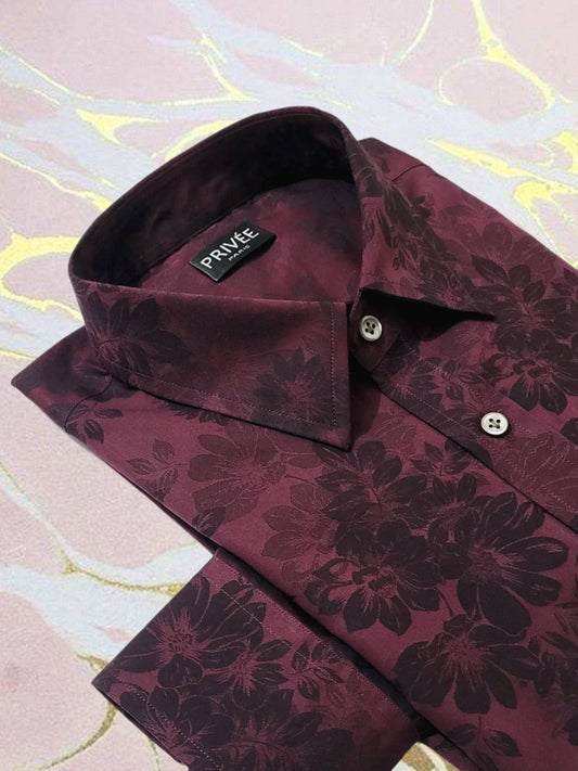 Maroon Luxury Wedding Shirt India