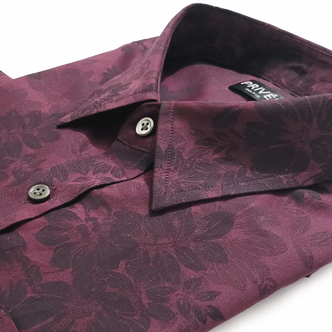 Maroon Luxury Wedding Shirt (India) | Privee Paris